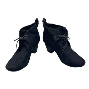 American Eagle ankle boots lace up 2.5" heel black soft size 8 women's READ